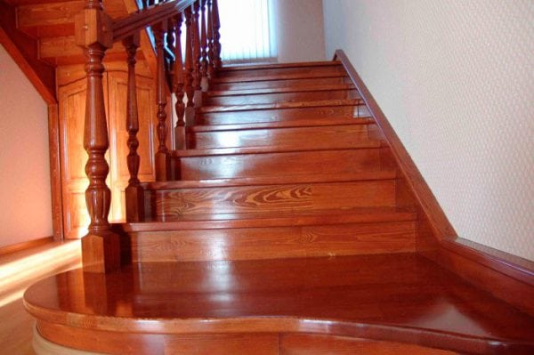 Varnished staircase