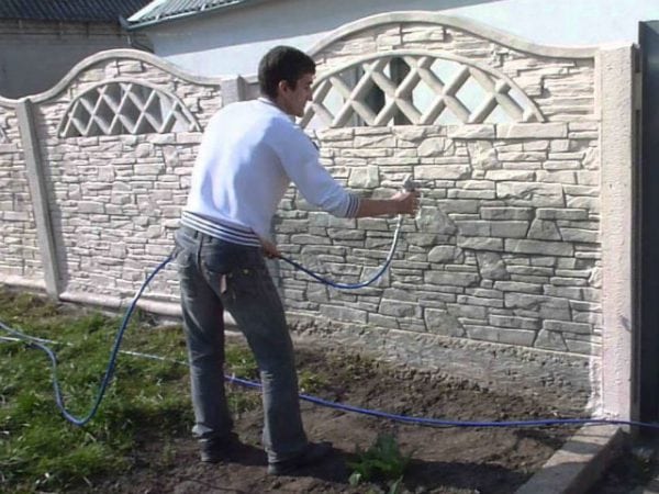 Concrete Fence Painting