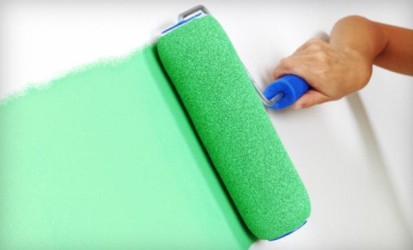 Paint roller for working with water-based paints