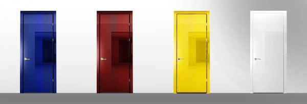 Interior doors in various colors