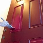 Painting a wooden door