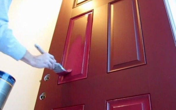 Painting a wooden door