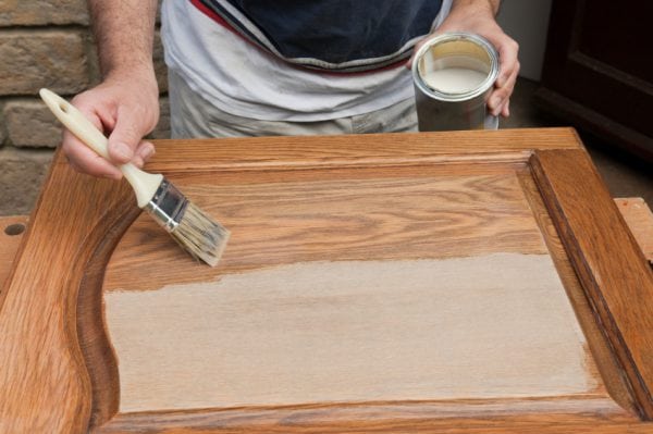 Painting the bath door for protection