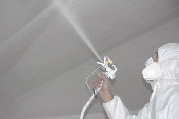 Spray painting plaster