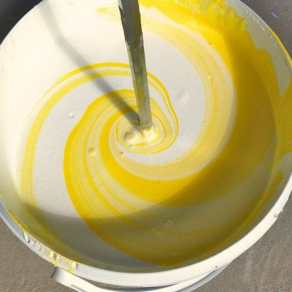 Mixing the tinting mixture in a large container