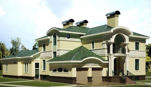 House with a green roof