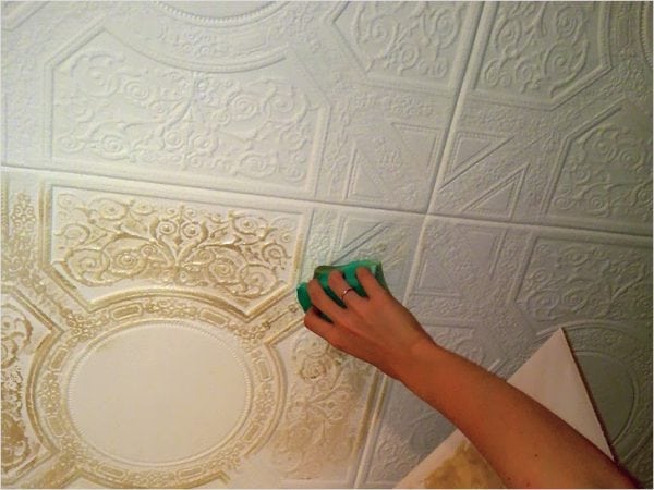 Foam ceiling panel painting