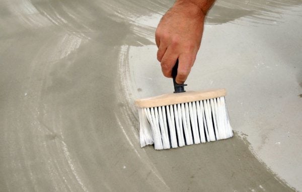 Preparing a concrete floor for epoxy painting