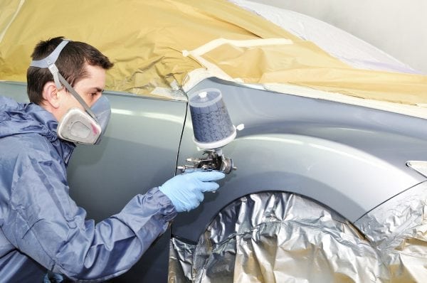 Car painting with nitro enamel