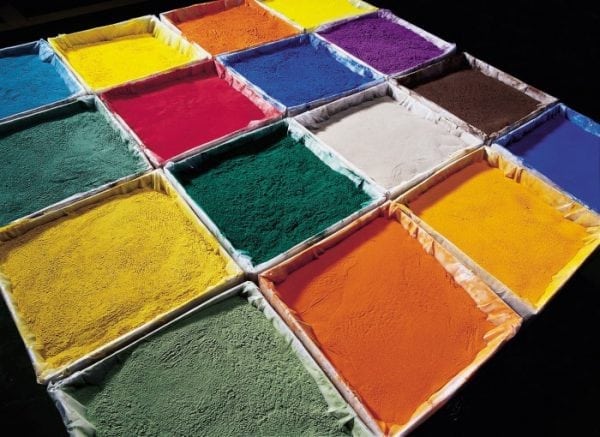 Epoxy powder paint in different colors