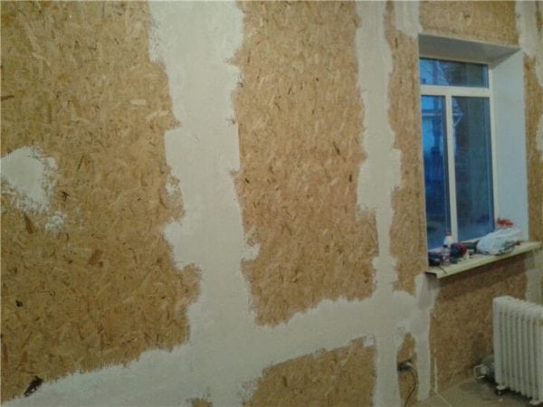 Putty of walls from OSB plates