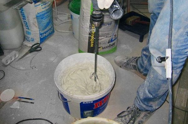 Preparation of putty for PVA floor