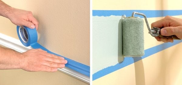 Using masking tape to paint walls