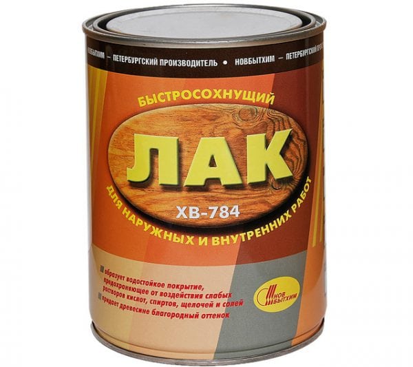 Quick-drying varnish ХВ-784 is designed for both indoor and outdoor use