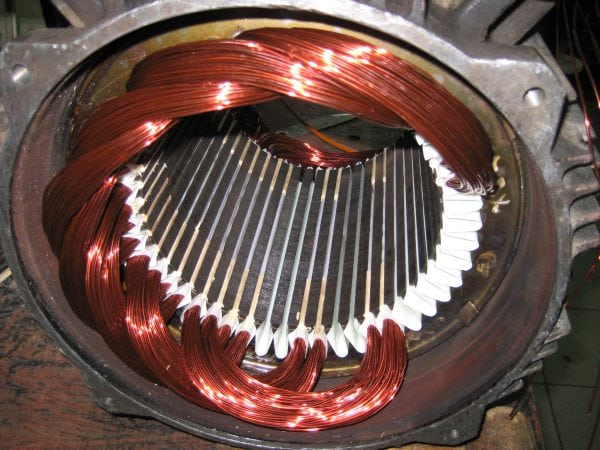 Motor winding coated with varnish FL-98