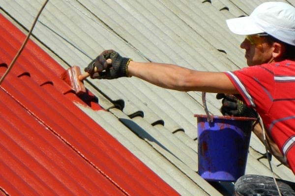 Painting of slate roof with PF-115 enamel