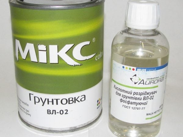 Two-component primer with acid diluent