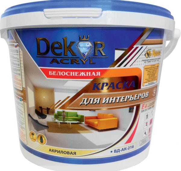 VD-AK-216 for interiors washable snow-white Dekor