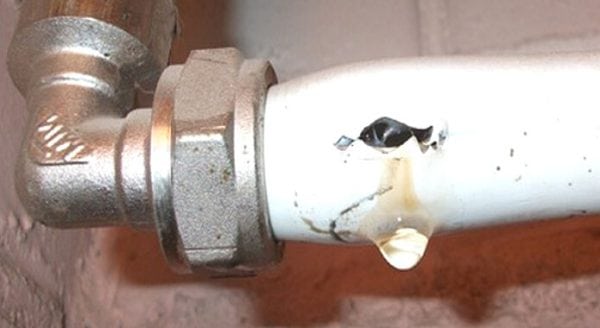 The place of damage to the plastic pipe can be sealed with a patch