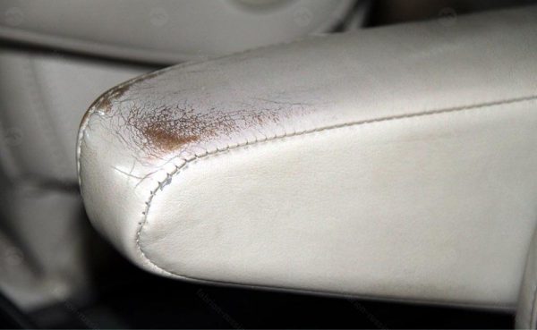 Staining can eliminate defects in the leather parts of the car interior.