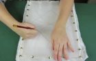 Transferring a sketch to a silk fabric