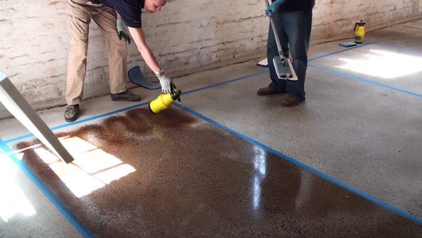 Concrete floor painting