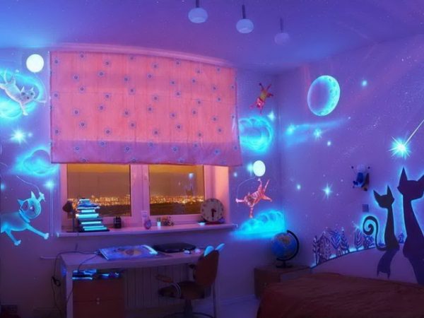 Glowing paints in the nursery