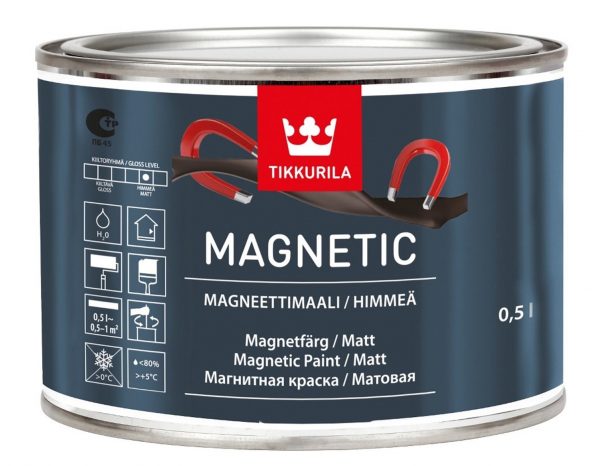 Peinture magnétique mate avec du fer