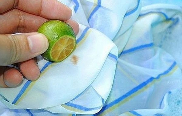 Removing rust from tulle lemon