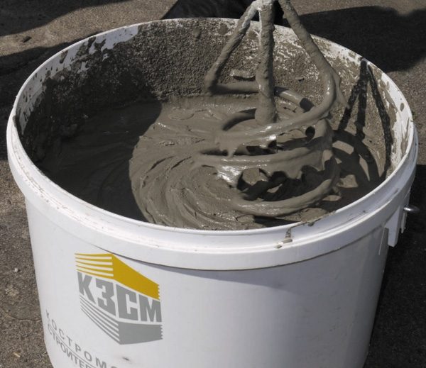 A concrete mixer is not required to prepare the solution from dry mixes