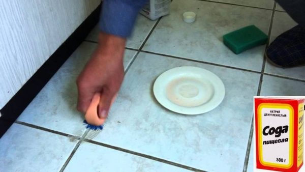 Soda tile cleaning