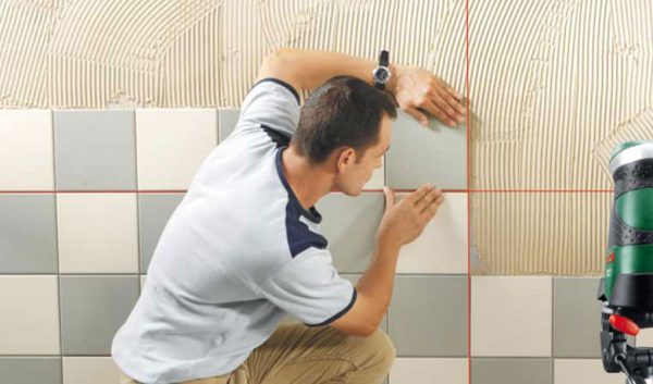 The composition is used for mounting tiles