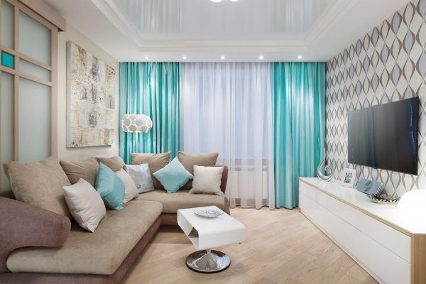 Utiliser des nuances turquoise dans le salon