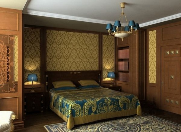 Gold tones are often present in oriental style.