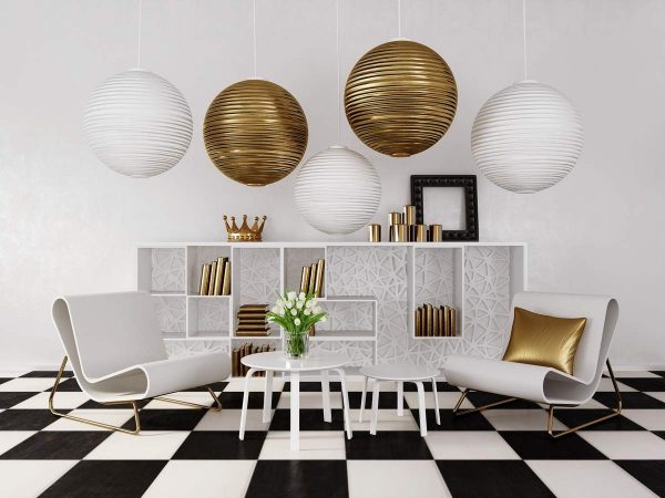 Gold in a minimalist interior