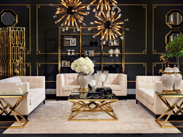 Golden decor in the interior