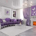 Lilac in the living room interior