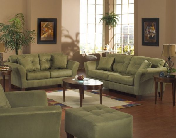 Olive sofas and armchairs