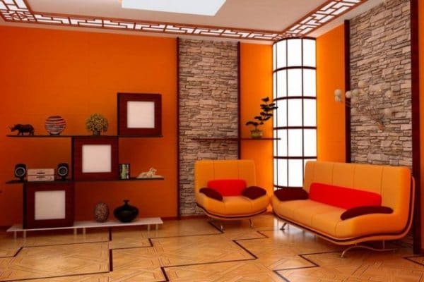 Orange color indoors