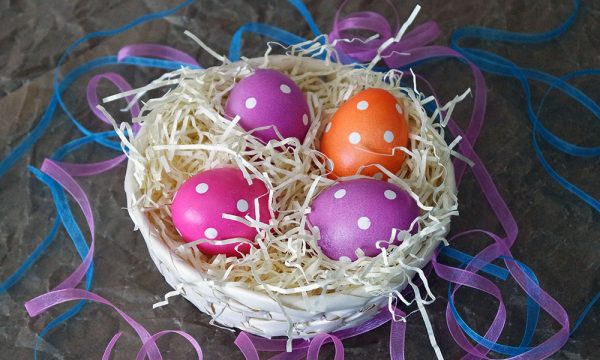 Polka dot easter eggs