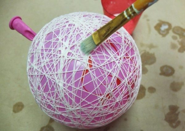 Ball of PVA thread and glue