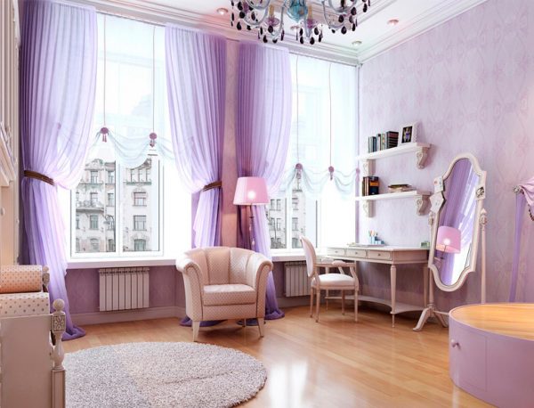 Lilac should be used in rooms with good natural light.