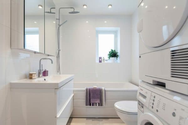 White is the classic color for the bathroom