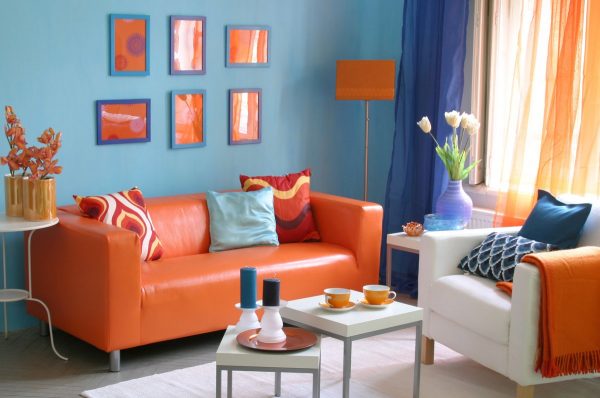 Combination of orange and blue