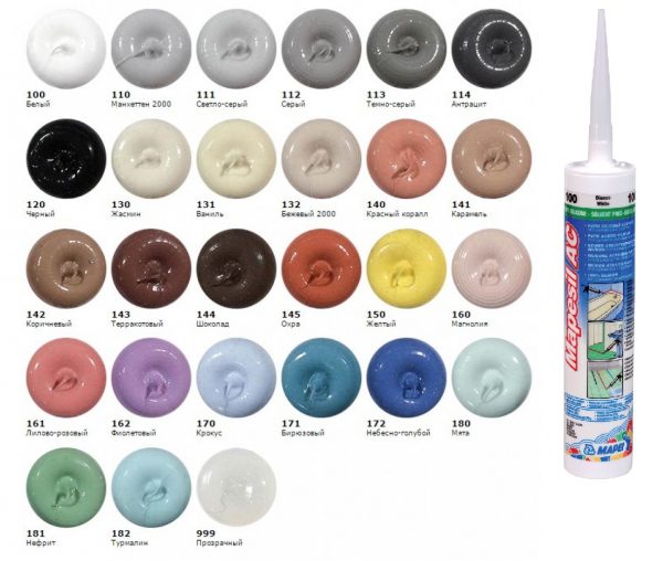 Color range of sealants