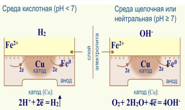 Acid and neutral reaction