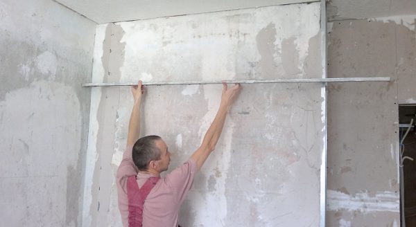 For large irregularities, plaster should be used.