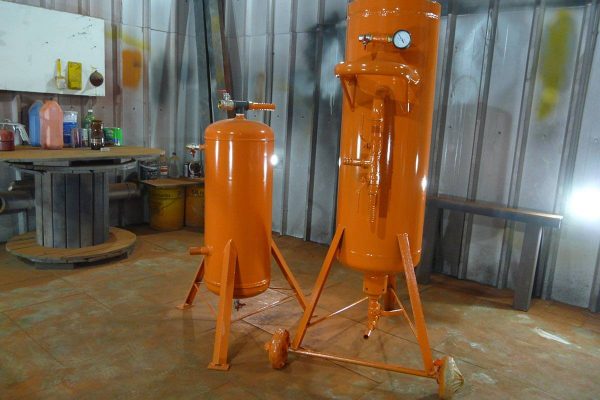 Two sandblasting machines