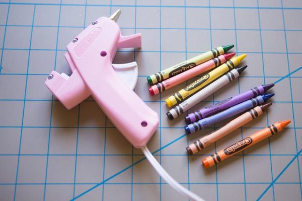 Glue gun melts pencils