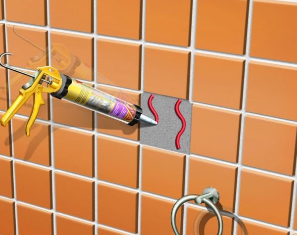 Mounting tiles on Sikaflex adhesive sealant